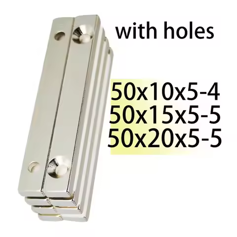 N35 50x10x5-4 40x10x5-5 50x15x5-5 50x20x5-5 with Holes magnets Office Whiteboard Science Diy neodymi