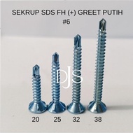 #6X25 SDS FH (+) GREET PUTIH SEKRUP SDS FH (+) GRC 6X25 MOON LION SKRUP CARLSIBOARD ROOFING GRC 25CM