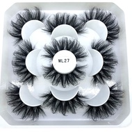 HBZGTLAD 5 Pairs 25 mm 3d Mink Lashes Bulk Faux with Custom Box Wispy Natural Mink Lashes Pack Short
