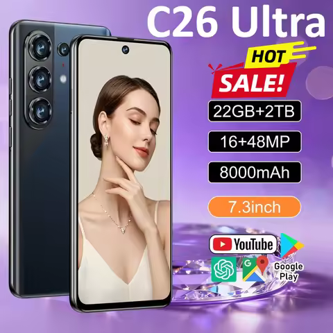Cheap Mobile Phones Silicone Protective Cover for C26 Ultra Android Smartphone Accessories 7.3HD Cel