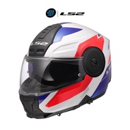 LS2 Helmets FF902 Duria White Blue Red-Chin Lift Helmet