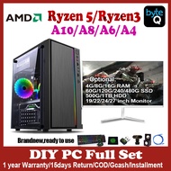 Desktop computer set gaming pc AMD A4 A6 A8 A10 Athlon 3000G Ryzen3 3200G Ryzen5 5600G with 8G 16G 3