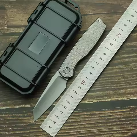 2025 New Brown Cortex XL Folding Knife Real M390/154CM Steel Titanium Alloy Handle Outdoor Camping S