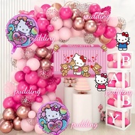 65pcs Sanrio Kawaii Hello Kitty Balloon Set Birthday Party Decoration Room Supplies Kids Toys Girl