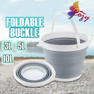 3L/5L/10L Portable Folding Bucket Collapsible Pail Water Container with Handle Car Washing Cleaning 