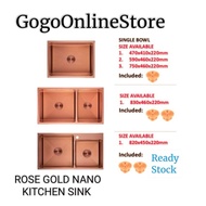ITTO Handmade ROSE GOLD NANO KITCHEN SINK / STAINLESS STEEL KITCHEN SINK / SINKI DAPUR.