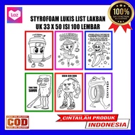 Styrofoam lukis uk 33 x 50 lis lakban warna isi 100 lembar