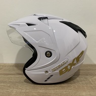 Helm 1 Kaca Putih Glossy Polos Solid Helem SNI Helmet Dewasa Motif - bukan KYT INK GM NHK ZEUS MDS J