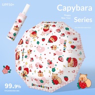 【Stok Sedia 】Capybara Strawberry Payung Lipat Automatik 10 Tulang Tahan Angin 3 Fold Rupa Cantik Com