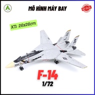 White F-14 Fighter Plane Model Toy Assembled Decor Display