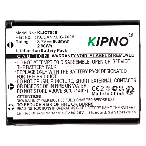 KODAK LB-012 Replacement Battery for KLIC-7006 DS-6365 PIXPRO SL5 FZ55 FZ53 FZ52 FZ51 X52 CZ52 FZS50