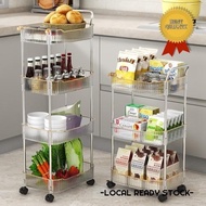 4 Tier Multipurpose Movable Rack Trolley For Kitchen Groceries Cosmetics Storage Rak Mekap Barang Dapur Ada Roda