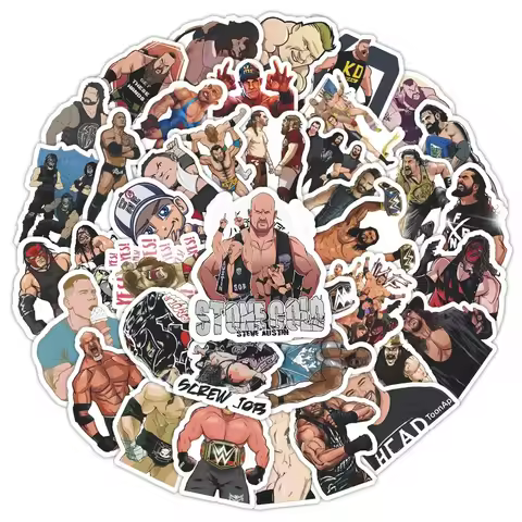 60PCS Wrestling Cartoon Stickers WWE Graffiti DIY Sticker Laptop Phone Guitar Car Bike Skateboard De