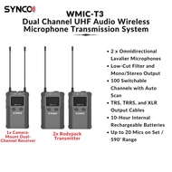 Dual channel UHF Audio Wireless Microphone Transmission system WMIC-T3 SYNCO
