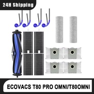 ECOVACS T80 PRO OMNI / T80 OMNI  Main Roller Mop Cloth Side Brush Dust Bag HEPA Filter Vacuums Clean