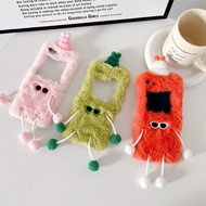 Fashion 3D Cute sunglasses figurine Fluffy Phone Case For Samsung Galaxy Z Flip 6 5 4 3 2 1 5G Cover