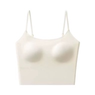 Maniyun One-piece Spaghetti Strap Camisole With Padded Fixed Cup Seamless Cami Bra Top