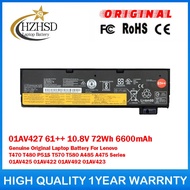 01AV427 61++ 10.8V 72Wh 6600mAh Genuine Original Laptop Battery For Lenovo T470 T480 P51S T570 A485 