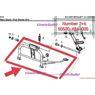 ORIGINAL SYM MAIN STAND COMP (50500-X8A-000) + STAND STOP RUBBER A (50506-ABA-000) Jet14 125i