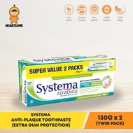 SYSTEMA ANTI-PLAQUE TOOTHPASTE [EXTRA GUM PROTECTION][TWIN PACK][2x130GG][SYSTEMA][HEARTSOME]