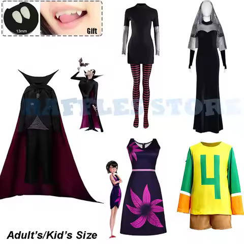 Adults Kids Mavis Dracula Vampire Cosplay Costumes Tooth Black Cute Mavis Halloween Jonathan Carniva