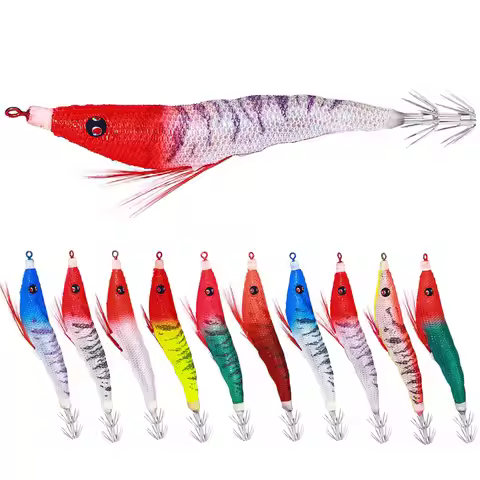 Newup Eging Luminous Squid Shrimp Hooks Bait for Squid 10.7CM 6.3G Artificial Octopus shrimp lure ca