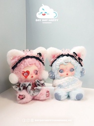 [手作娃衣預購] 少量現貨 Chiikawa｜Labubu｜skullpanda｜10cm娃 娃用配件 毛絨絨貓耳蕾絲頭飾 [粉紅色] (產品不含娃)