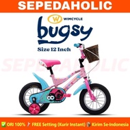 Sepeda Anak Perempuan &amp; Laki Wimcycle Bugsy Ukuran 12 Inch Keranjang