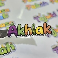 STICKER 5CM SUBJEK SEKOLAH RENDAH AGAMA (SRA) DESIGN DOODLE UNTUK MURID TAMPAL DI BUKU TULIS