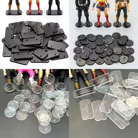 Lot Black & Clear Round Square Base Fits For 6inch 1:12 Scale Star Black Series GI Joe Mavel He Man 