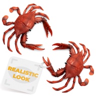 Crab Toy 2Pcs Plastic Crabs - Fake Crab Decor Crab Toys Crazy Crab Bath Toy Plastic Crab Figurine Re