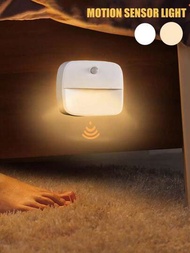 1個感應式收納柜燈迷你無線led夜燈電池臥室裝飾夜燈,適用於房間、走廊、壁櫥（不包括電池）