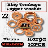CopperRing 18mm copper washer/ 24mm/ (10 pcs)