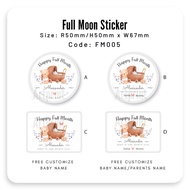 FM005-A-D 弥月贴纸 满月贴纸 Baby Full moon Sticker Label/Mirrorcoat/Waterproof Sticker/Customize Sticker