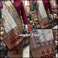 SONGKET PALEMBANG 3 NEGERI 01 LIMAR GRADE A TENUN ORI NEGRI