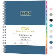 Temujanji 2026, Perancang Kalendar Mingguan & Bulanan 30 Minit Setiap Jam 2026, Jan 2026 - Dis 2026,
