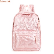 AXIOM Space Cotton Backpack, Pleated Cloud Bubble Shoulder Bag, Vintage Large Capacity Knapsack Soli