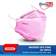 Masker Karet Medis UFO Pink 3D OneMed 4ply Box isi 20pcs SL