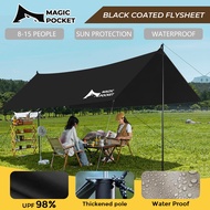 Free gift💥Flysheet Camping Waterproof Set Black Coated Shelter Tent Tarp 5x4  Sun Protection Canopy