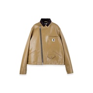 sacai x Carhartt WIP Leather Jacket Mens (ISETAN Shinjuku Exclusive) Beige Unused