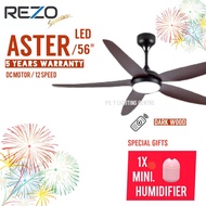 REZO ASTER CEILING FAN 56/42 INCH DC MOTOR WITH 3 COLOUR LED LIGHT / CEILING FAN