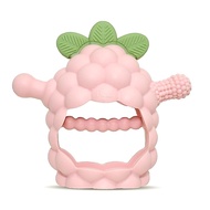 RaZbaby RaZberry Grip Silicone Teether Toy for 3M+ | Drop Resistant Hand Held Teether for Babies and