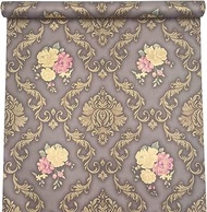 SimpleLife4U Floral Furniture Paper Self-Adhesive Vintage Damask Drawer Liner Cover Storage Organize