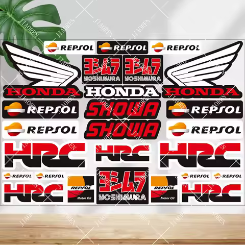 Reflective Honda Sticker Hrc Showa Logo Decal Kit