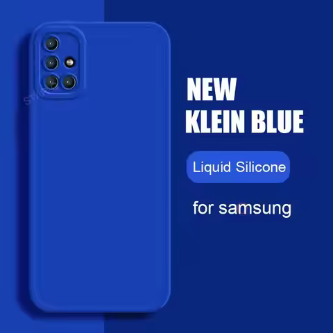 Camera Protection Liquid Silicone Case For Samsung Galaxy A51 A71 4G A31 A21S 2020 New Klein Blue Ma