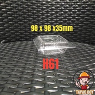 BENXON Plastic Tray - OPS-H61(100pcs±) / OPS-H61L - Lock (50pcs±)  / Bekas Kuih / Sushi - Same With 