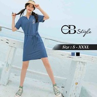 OB DESIGN ★ OBDESIGN ★ ORANGEBEAR ★ KITTY BELT WAIST DRESS ★ 2 COLORS ★ S-XXXL SIZE ★ PLUS SIZE