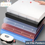 WINTE Binder File Clip, Waterproof D-type File Folders, 4-hole Transparent Perforated Binder Folder