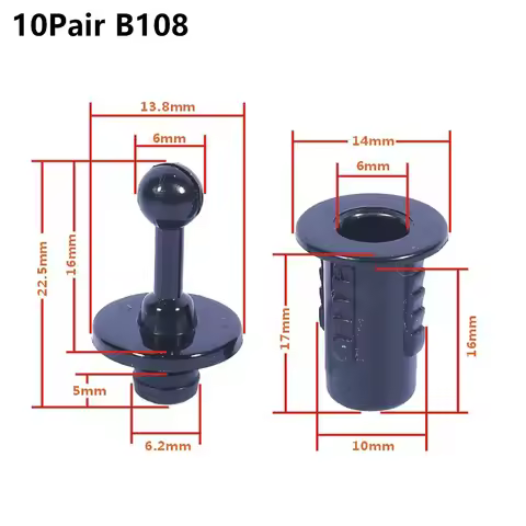 10Pairs Screw Clip Speaker Grill Pegs Kit DIY Ball Socket Net Cover Buckles Plastic Pin Type Audio S