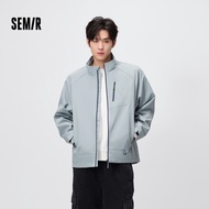 Semir Water Repellent Windproof Abrasion Resistant Jacket Men Stand Collar Relaxed Zip Chest Pocket 